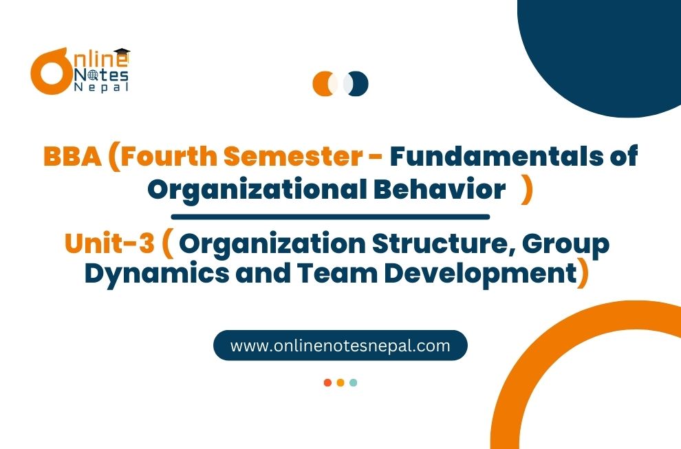 Unit III: Organization Structure, Group Dynamics and Team Development Photo